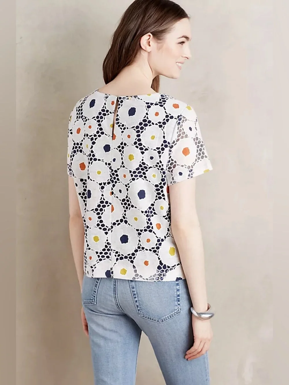 Anthropologie Harlyn Daisy Dot Midi Top - Picture 2 of 9
